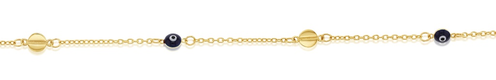 9Y CHAIN ALTERNATING SCREW AND EVIL EYE BRACELET