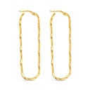 9Y WAVEY OVAL HOOP