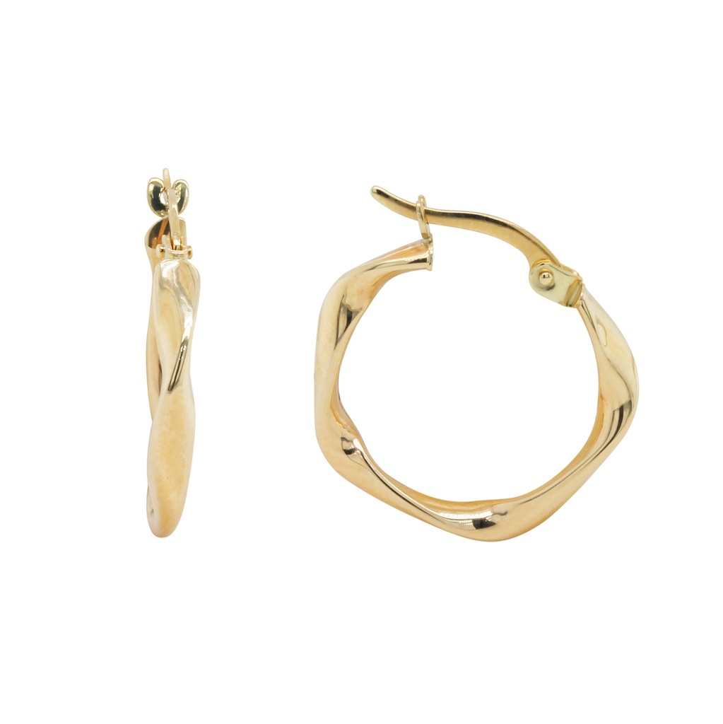 9Y SWIRL HOOP EARRING 15MM