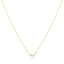 9Y TOI ET MOI CIRCLE & PEAR CZ SET NECKLACE