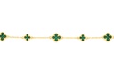 9Y ALTERNATING CHAIN WITH GREEN CLOVER BRACELET