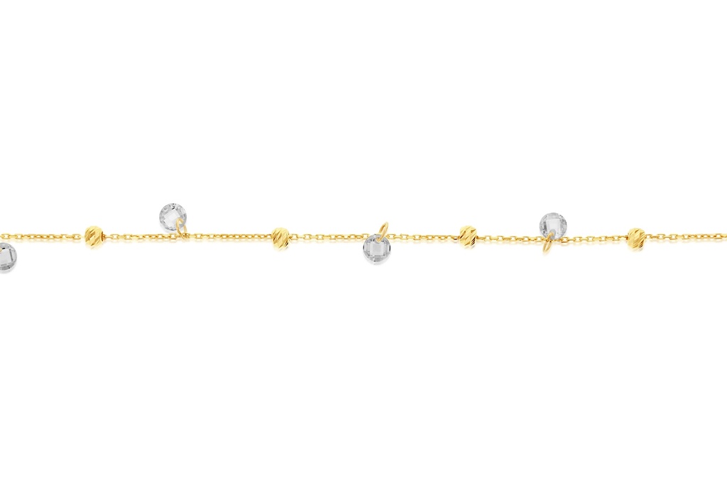 9Y BALL & CRYSTAL DROPS BRACELET
