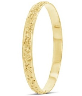 SOLID LOW DOME 7MM BANGLE LIGHTWEIGHT PATTERN 2