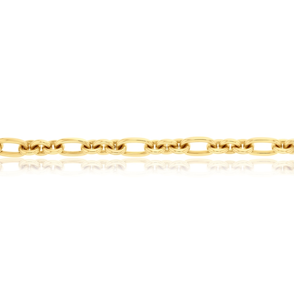 9CT SILVER FILLED CABLE 3+1 - 8.0MM WIDE - 14MM LONG LINK - 2.0MM WIRE