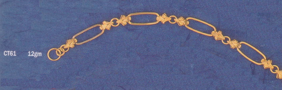 SOLID CASTING OPEN PLAIN OVAL LINK & FLEUR LEAF