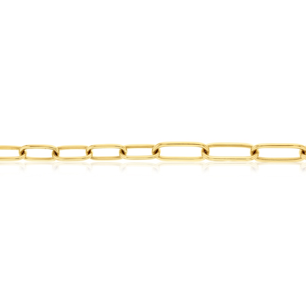 9CT SILVER FILLED ROUNDED PAPERCLIP GRADUATED PLAIN