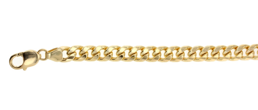 9CT SILVER FILLED CURB 5MM - FLAT