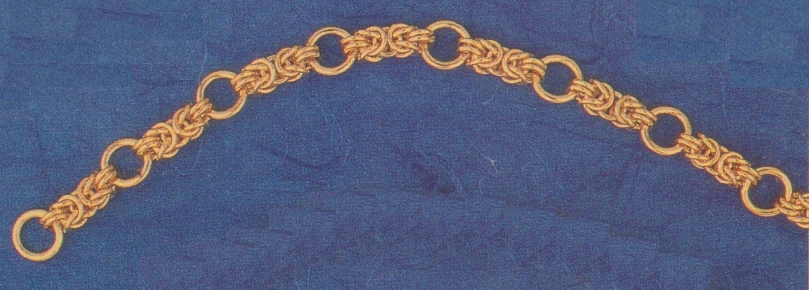 9CT SILVER FILLED BYZANTINE WITH RINGS 6MM WIDE