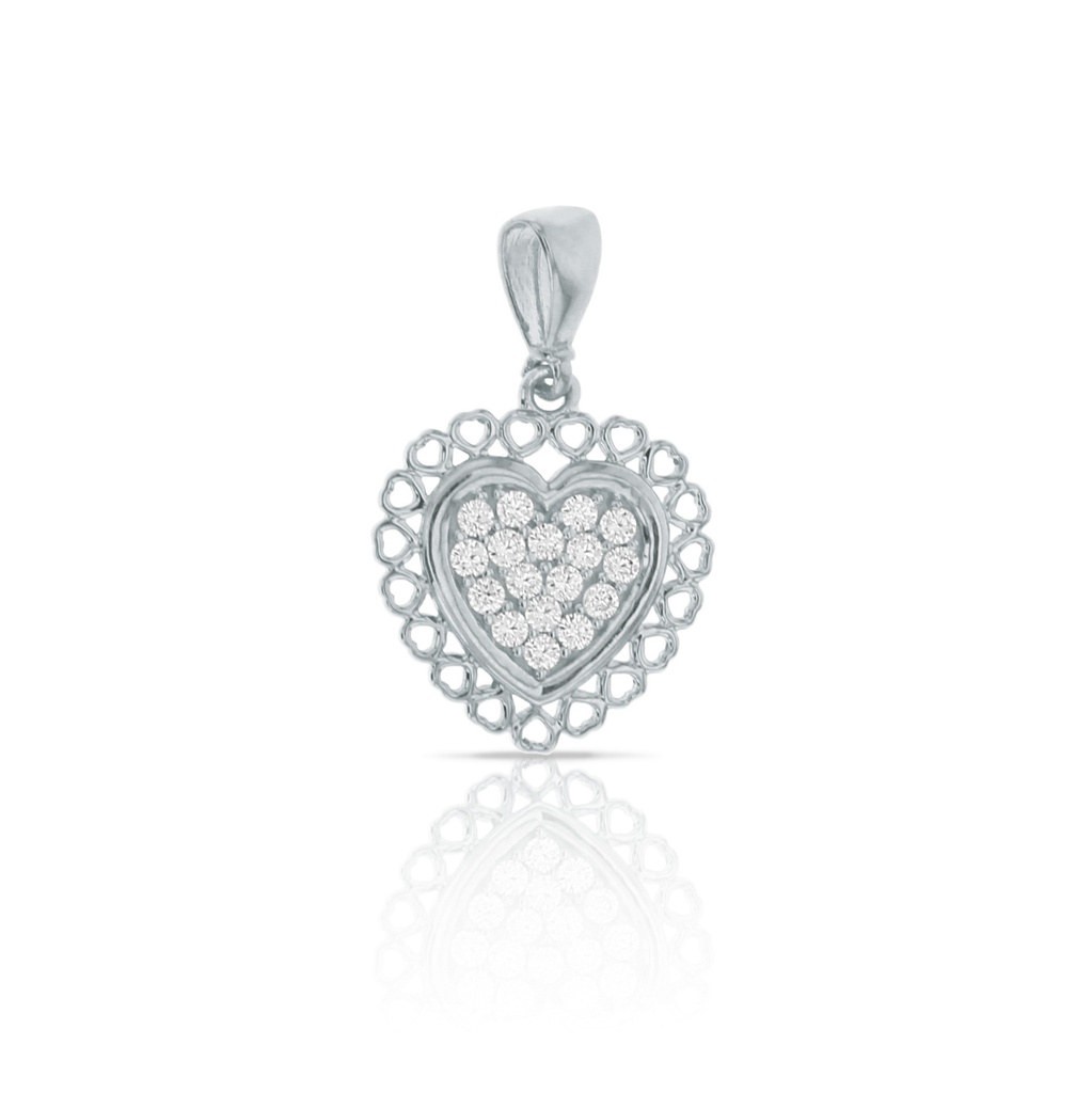 ## 9W CZ SET HEART PEND