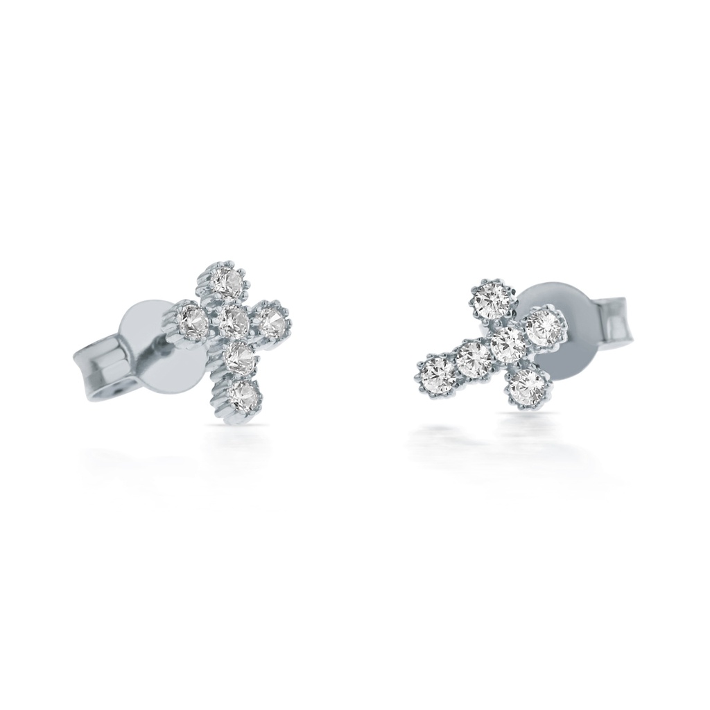## 9W CZ SET MINI CROSS STUD