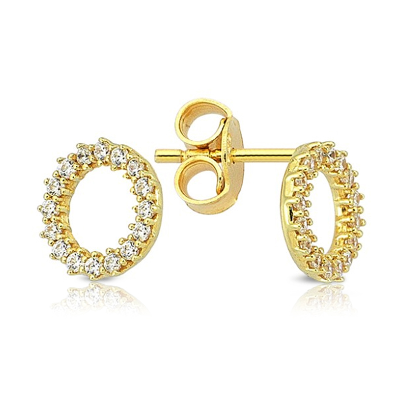 9Y CZ SET OPEN CIRCLE STUD