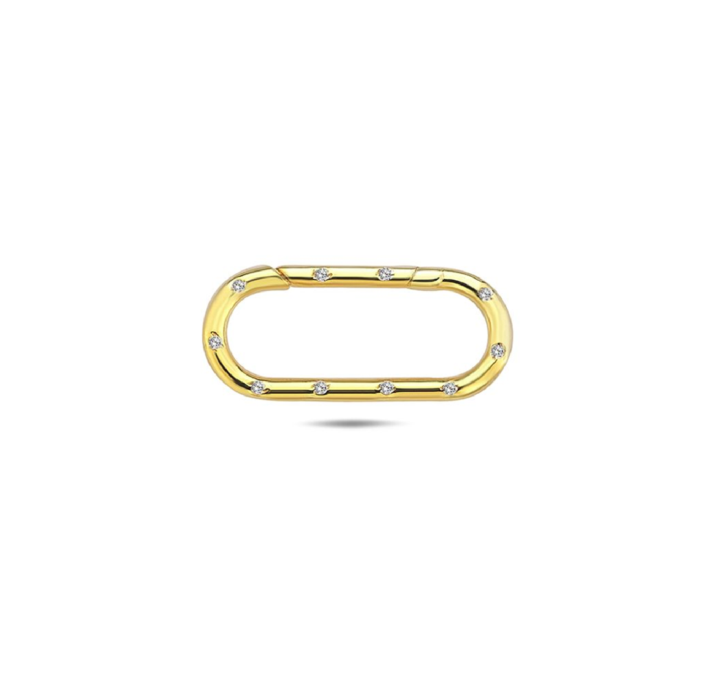 ## 9Y 18.6MM SPACED CZ BORDER OVAL ENHANCER CLIP