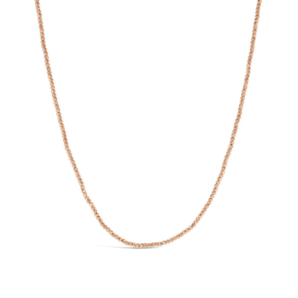 ## 9R DIAMOND CUT BEADS ON CHAIN NECKLACE