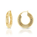 ## 9Y DIAMOND CUT RIDGED RIPPLE HOOP 25MM