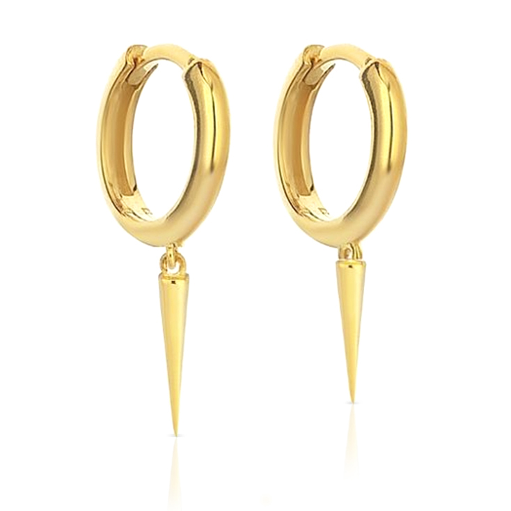 9Y PLAIN HUGGIE WITH POINT DROP