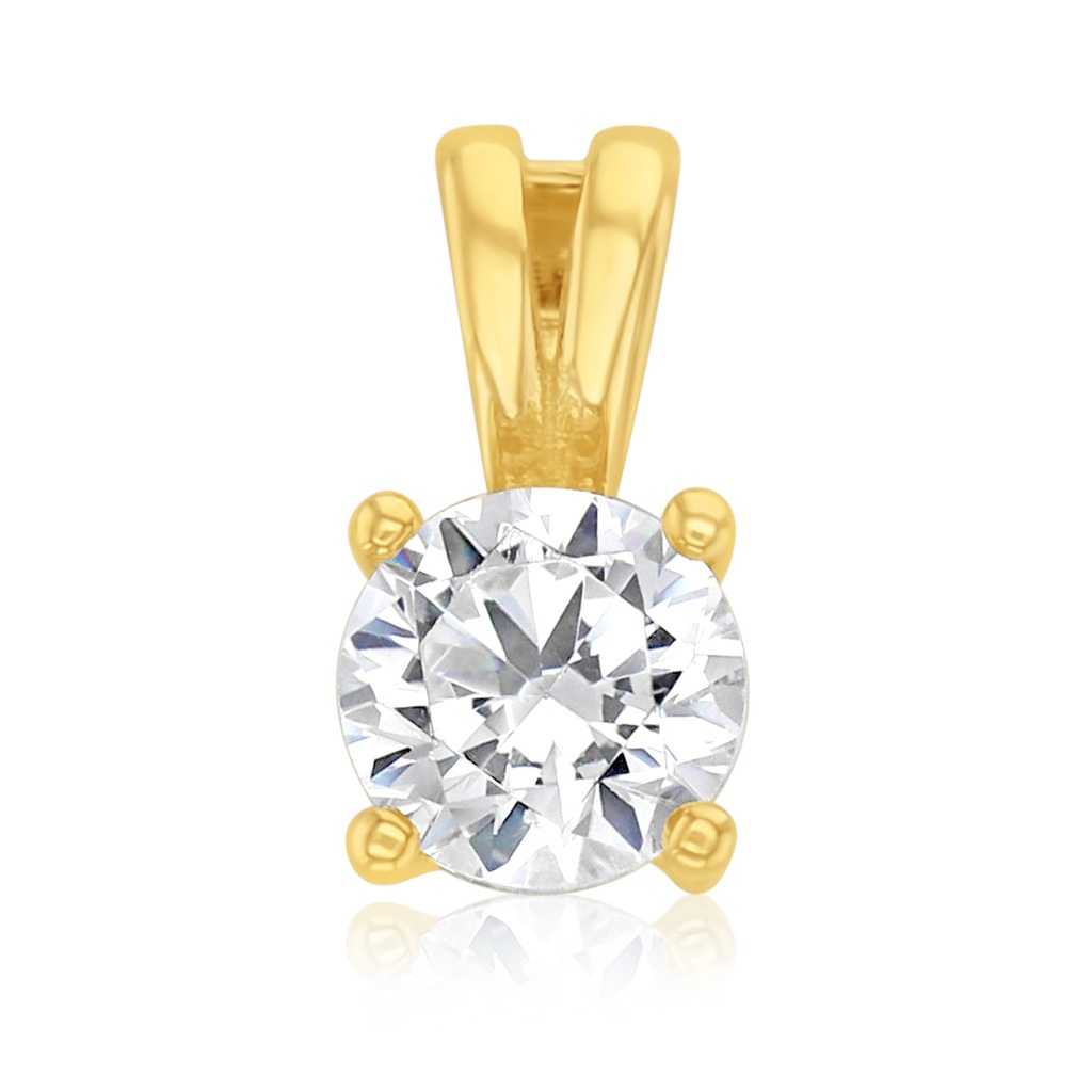 9Y 5MM ROUND CZ IN 4 CLAWS PENDANT