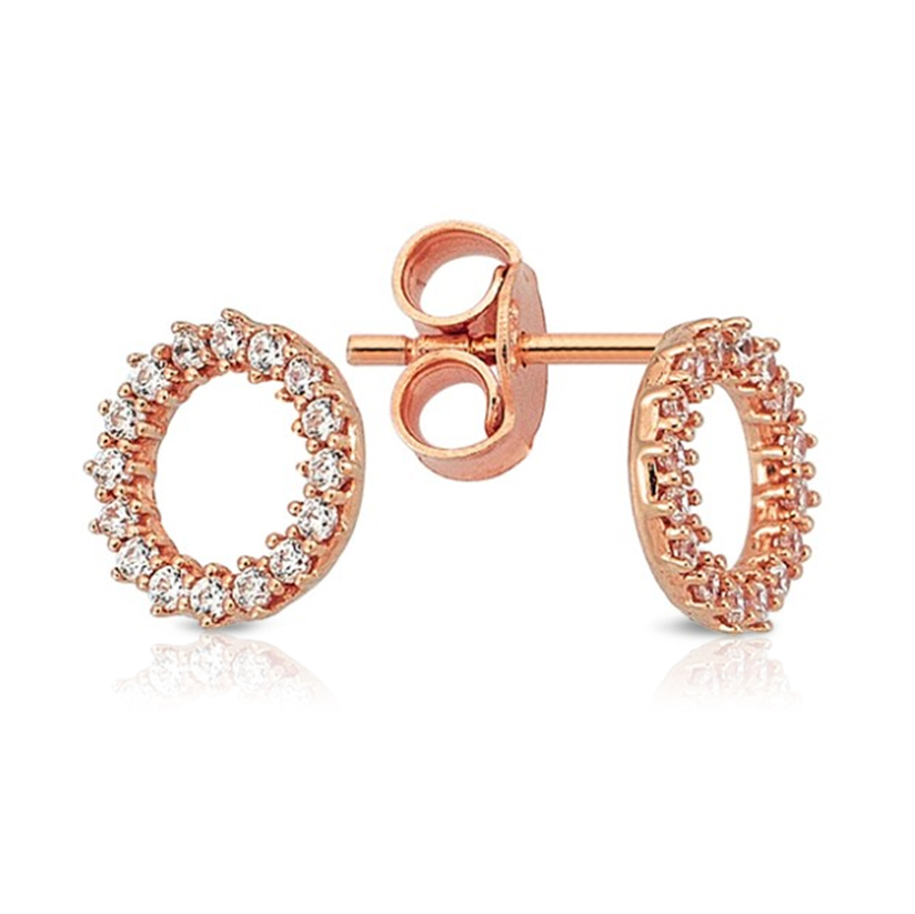 9R CZ SET OPEN CIRCLE STUD