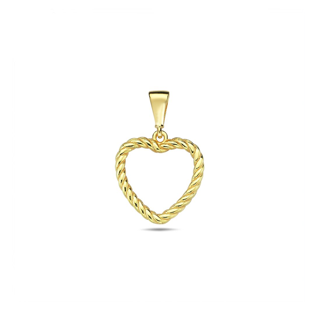 ## 9Y OPEN HEART ROPE BORDER PENDANT