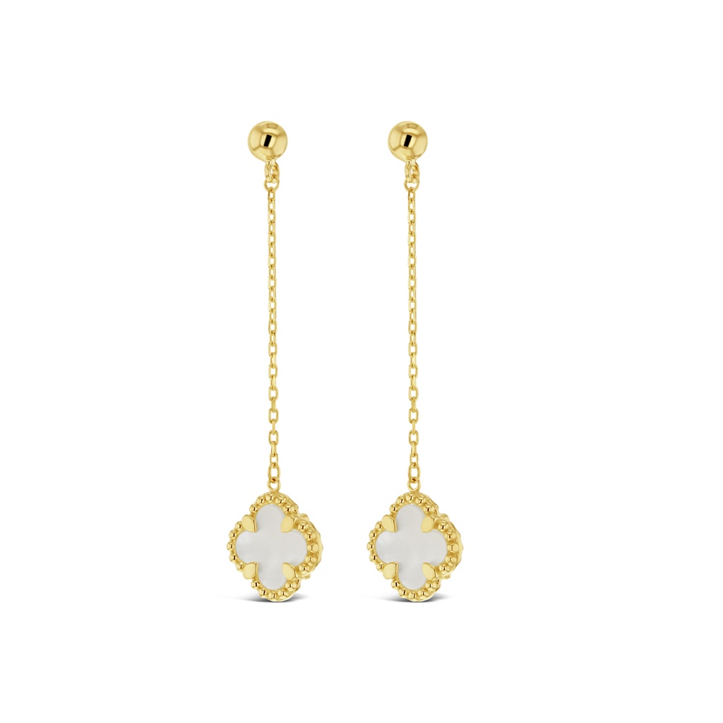 9Y M.O.P 4 LEAF CLOVER ON CHAIN WITH STUD