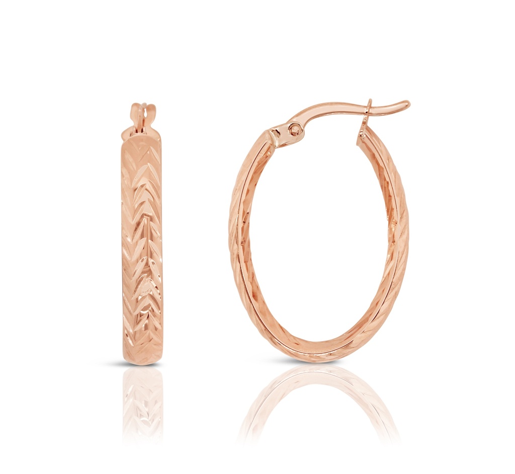 ### 9R CHEVRON DIAMOND CUT OVAL HOOP