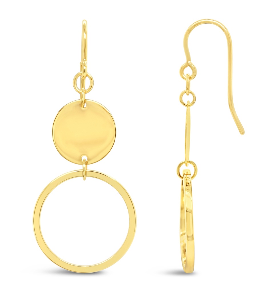 9Y DOUBLE CIRCLE DROP EARRING