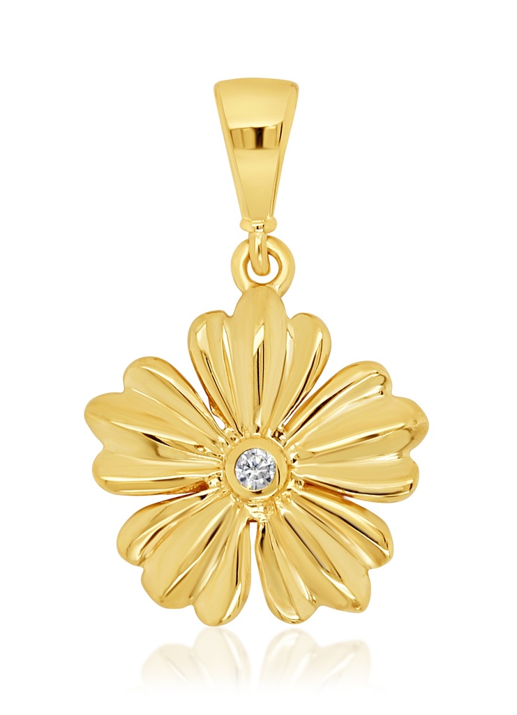 ### 9Y LARGE FLOWER WITH CZ CENTRE