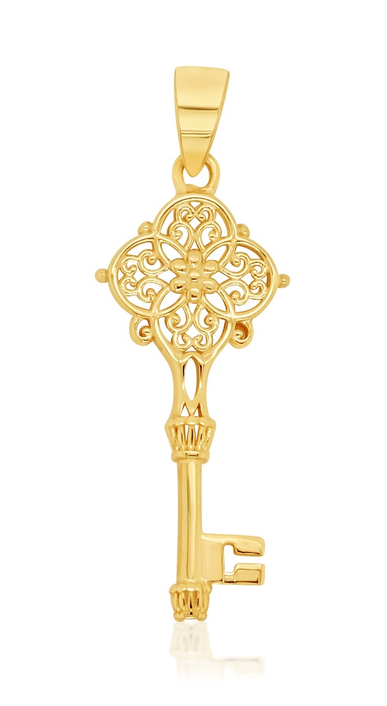 ## 9Y FILIGREE KEY PENDANT