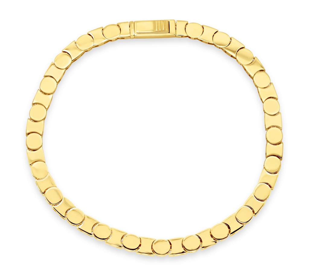 ### 9Y 4.3MM FLAT BAR LINK BRACELET - CIRCLES