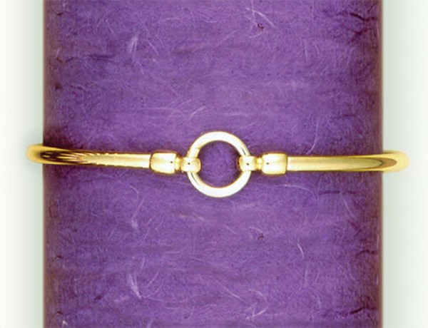 9CT SILVER FILLED BANGLE CIRCLE FEATURE