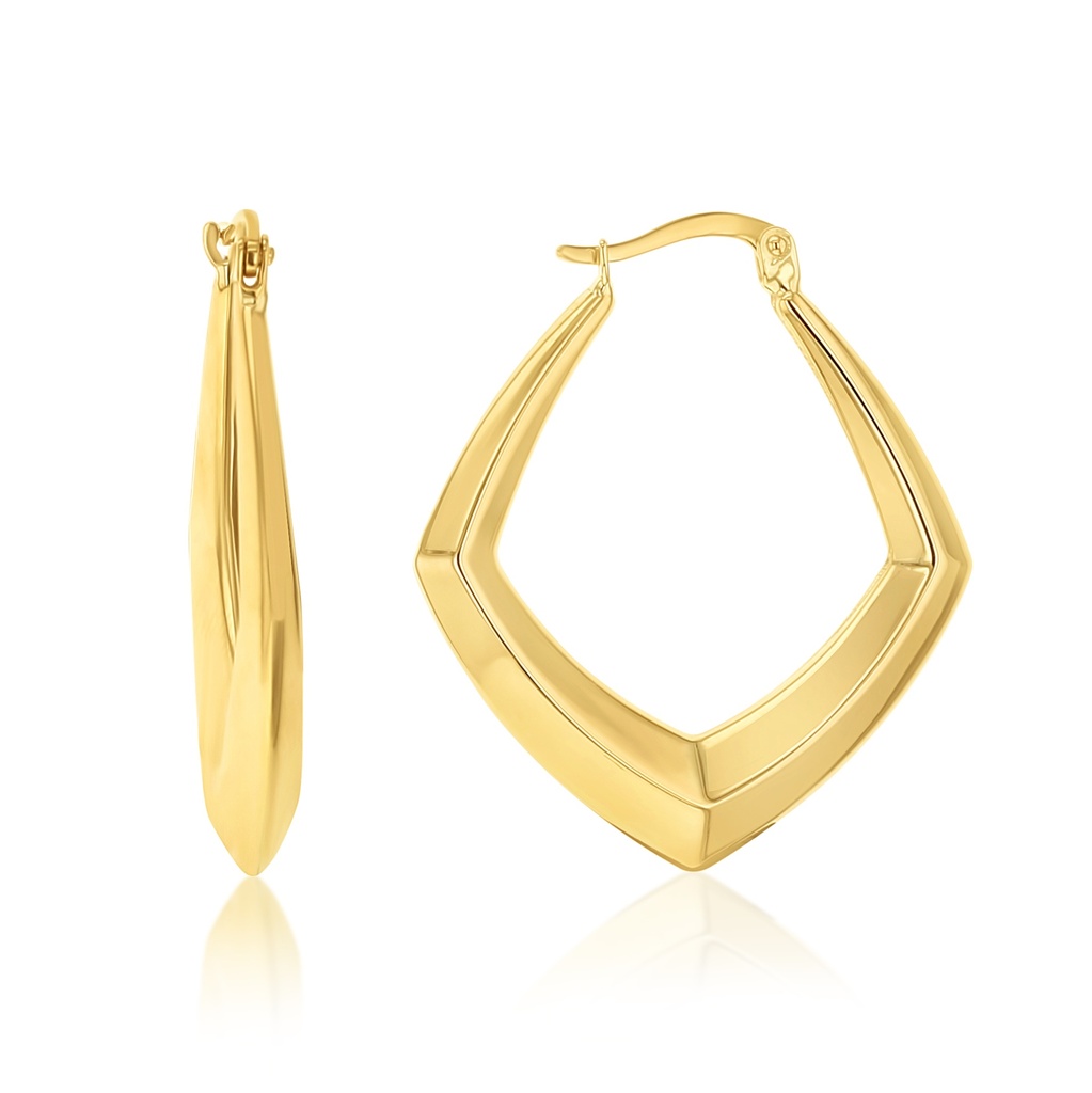 ### 9Y DIAMOND SHAPED KNIFE EDGE HOOP
