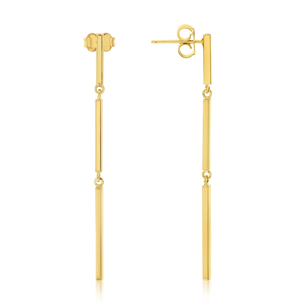 ### 9Y DANGLING TRIPLE BAR STUD DROP