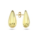 9Y RIDGED TEARDROP STUD
