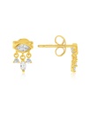 9Y MARQUISE EYE CZ DROPLET STUD EARRINGS