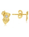 ## 9Y DIAMOND SHAPED FAN STYLE CZ SET STUD