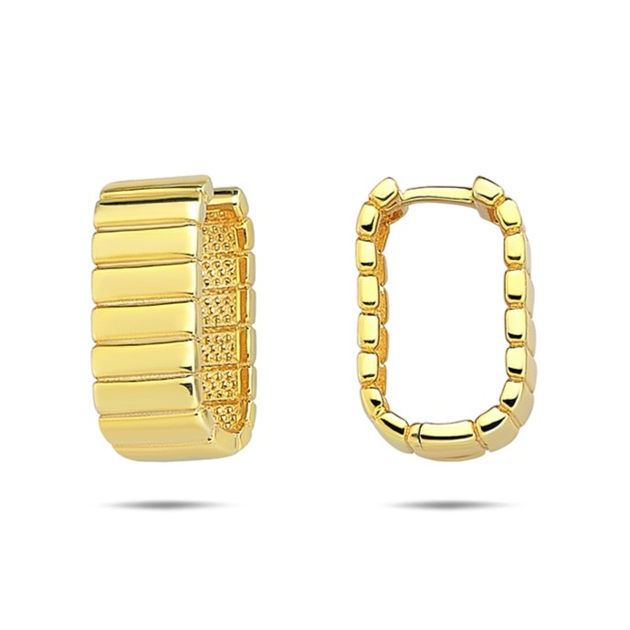 9Y RIDGED WIDE OVAL HUGGIE