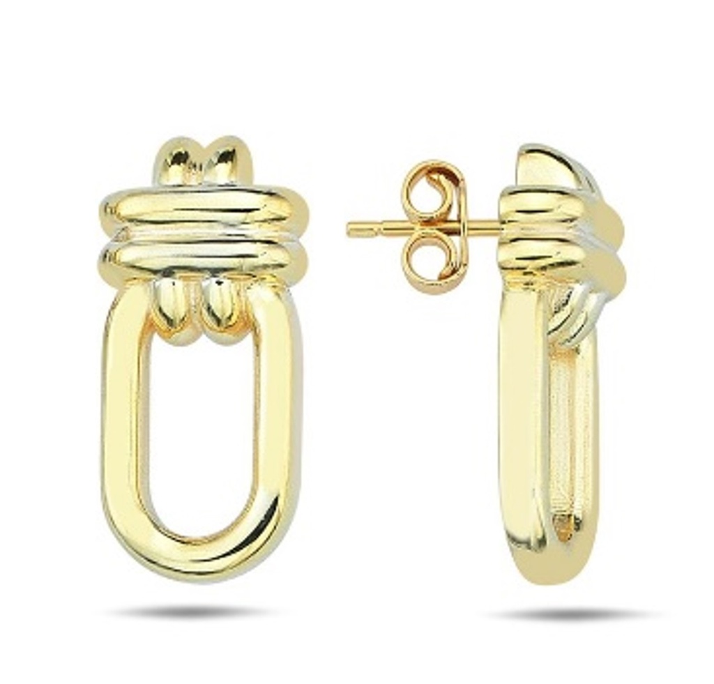 PREORDER - 9Y GATE KNOT LINK STYLE STUD DROP