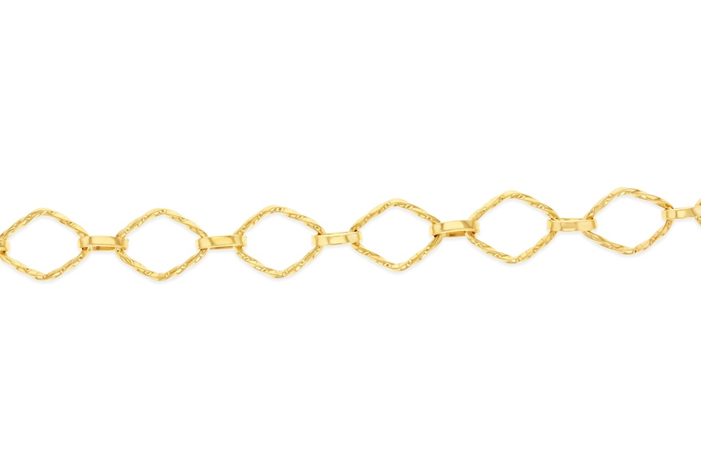 9CT SILVER FILLED FANCY DIAM LINK TWIST