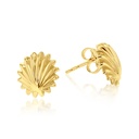 9Y SEASHELL / RIDGED CIRCULAR STUD EARRING