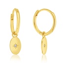 9Y HUGGIE WITH SLIDING OVAL CZ DROP