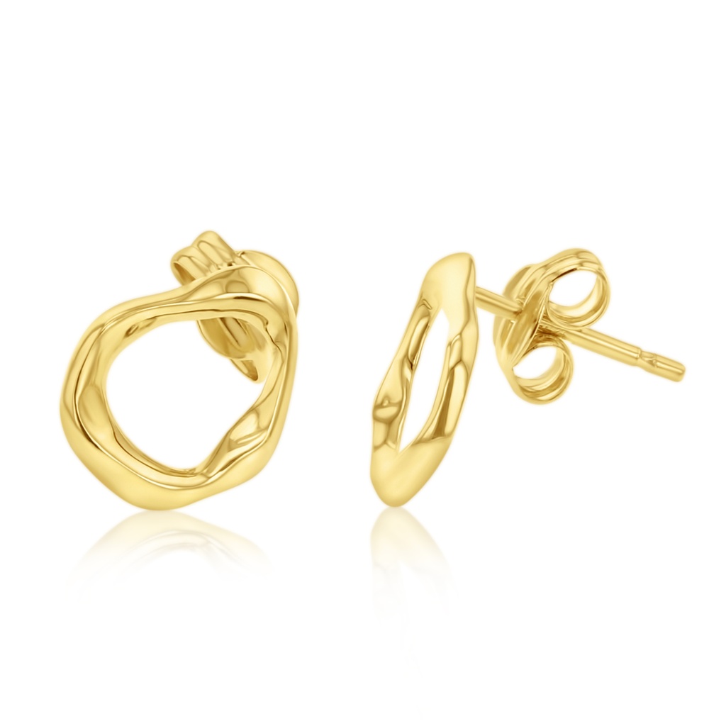 9Y OPEN WAVEY FREEFORM STUD EARRING