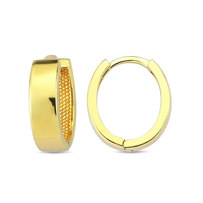 9Y WIDE FLAT OVAL HUGGIE