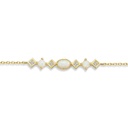 9Y OPAL AND CZ FANCY BAR BRACELET