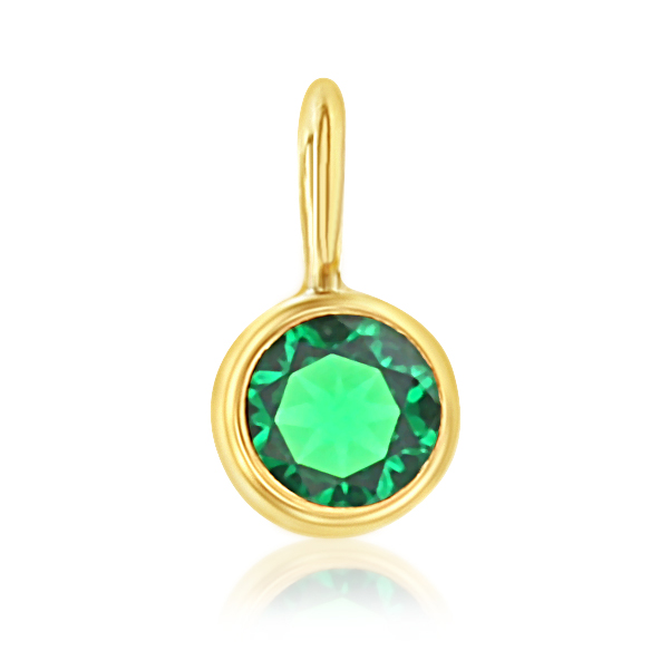 9Y GREEN CZ BEZEL CHARM
