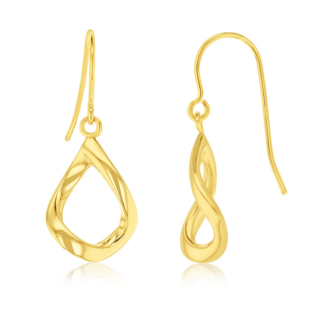 9Y OPEN WAVEY DROP EARRING