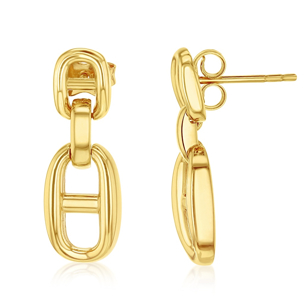 9Y MARINER LINK DROP STUD EARRING