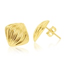 9Y LARGE DIAMOND RIPPLED STUD EARRING