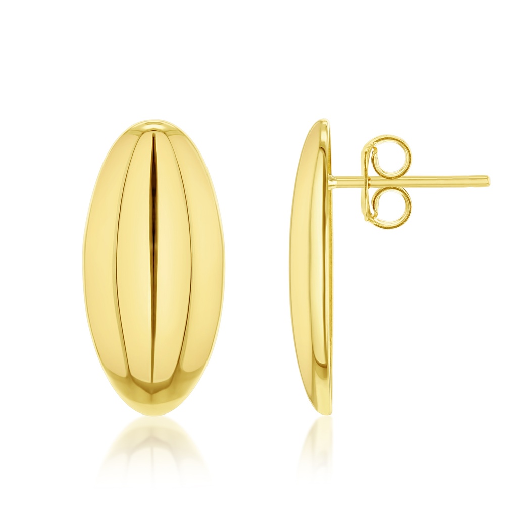9Y LARGE OVAL POLISHED STUD EARRING