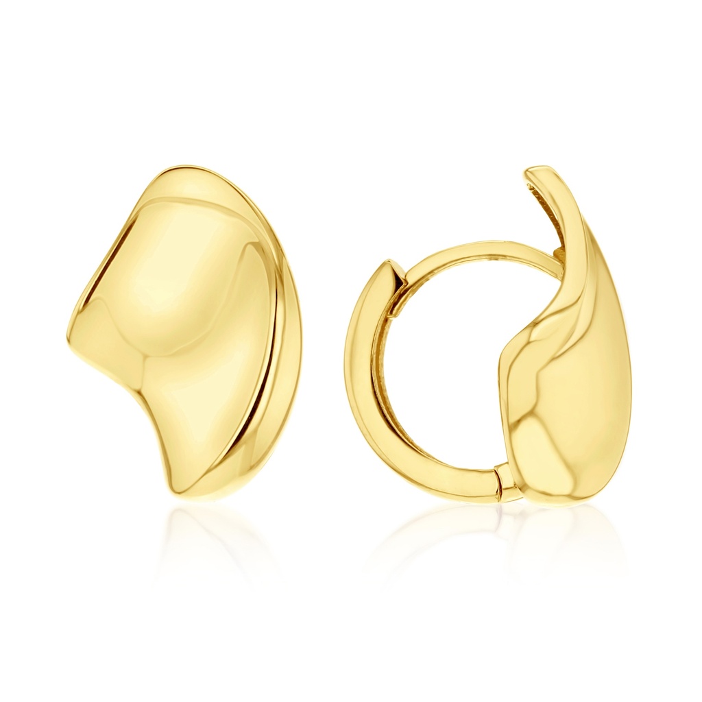 9Y WAVE STYLE HUGGIE EARRING