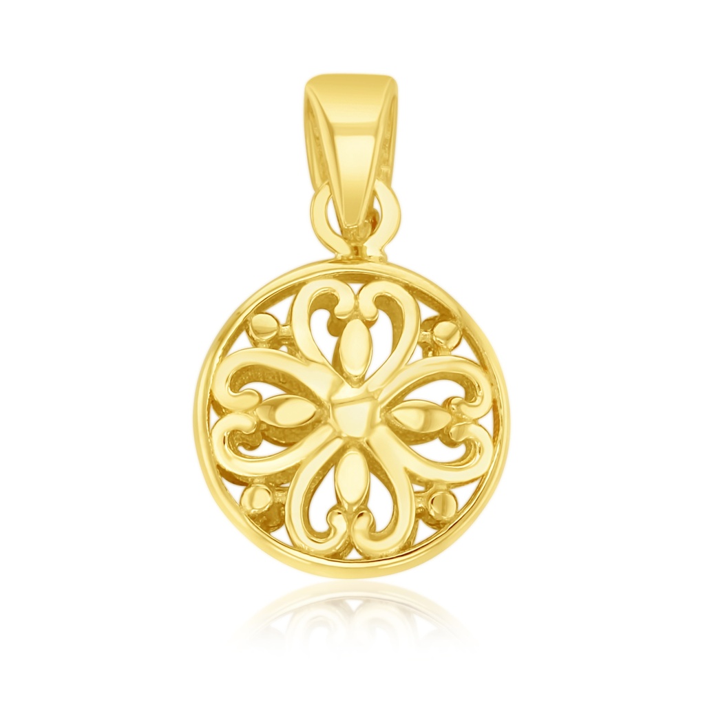 9Y FILIGREE ROUND OPEN PENDANT