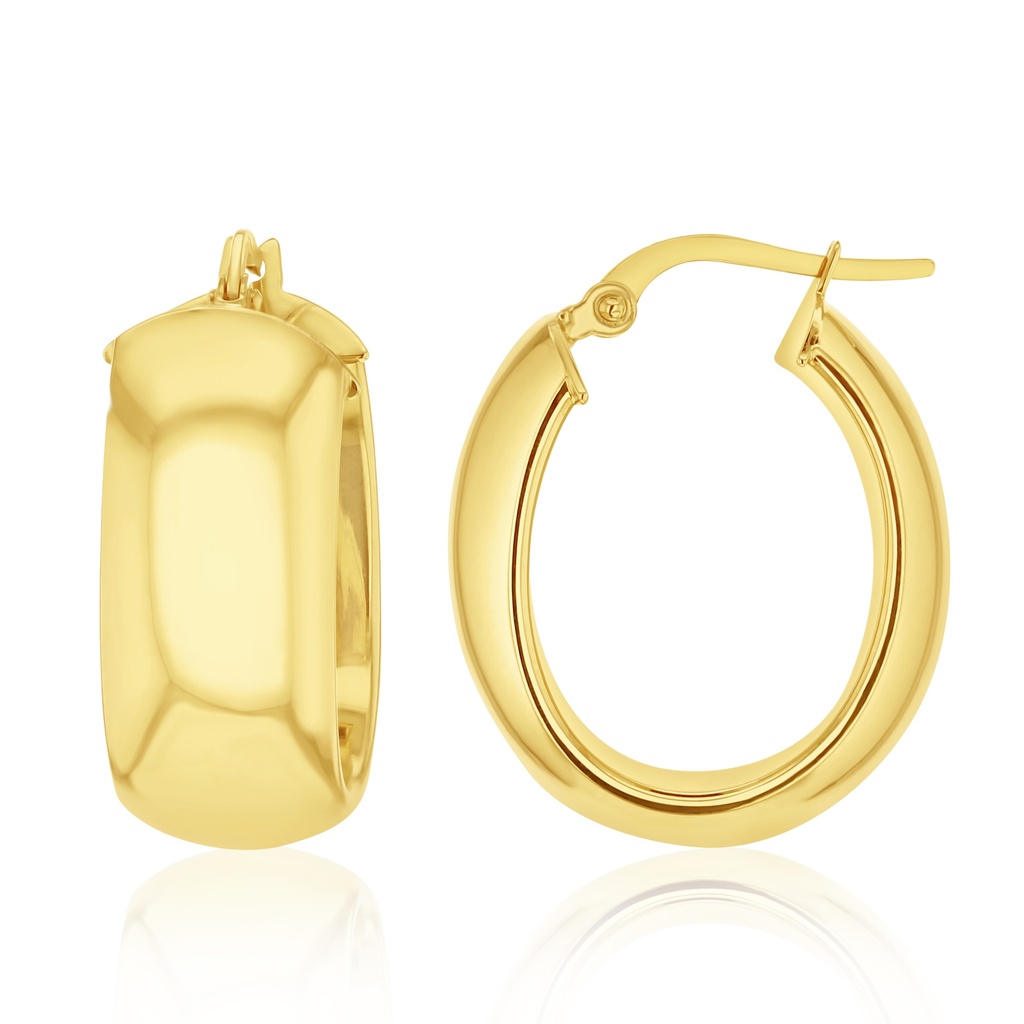 9Y CHUNKY 9MM WIDE OVAL HOOP